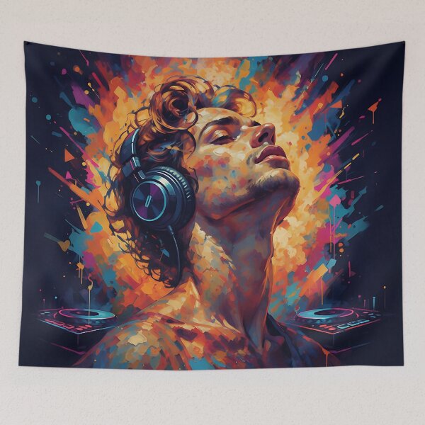 Item preview, Lost in the Rhythm | Vibrant Abstract Music Portrait designed and sold by Atelier Nova.