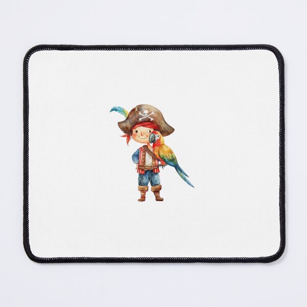 Item preview, Cute Little Pirate Boy with Parrot Watercolor Art designed and sold by KLSRAJ.
