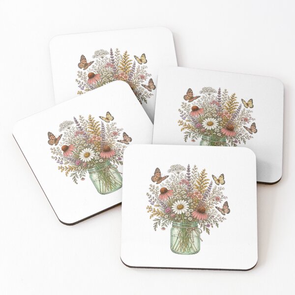 Item preview, Glass Jar Wildflower Bouquet designed and sold by Myra365Art.
