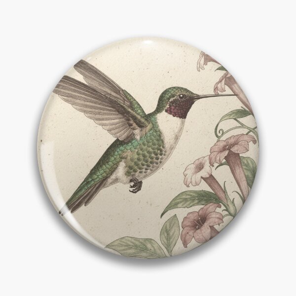 Item preview, Antique Hummingbird Natural-History Plate Wall Decor designed and sold by PictorialWhimsy.