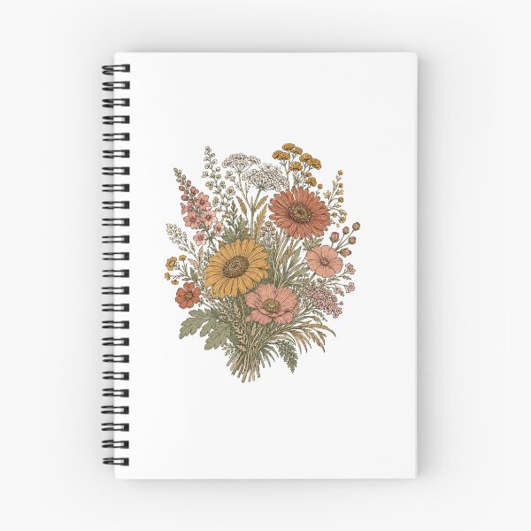 Item preview, Vintage Bohemian Wildflower Bouquet - 1970s Retro designed and sold by Myra365Art.