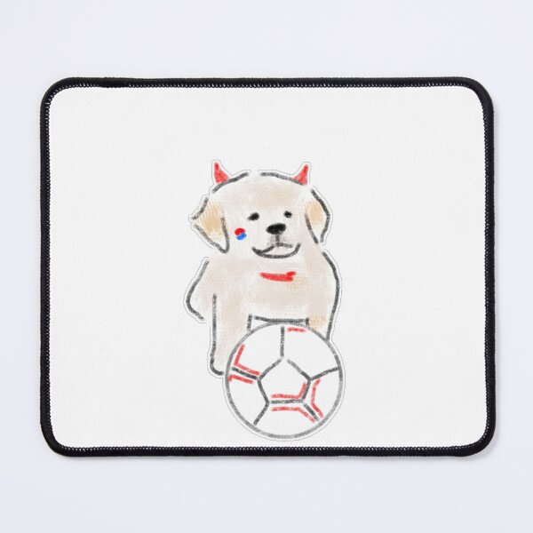 Item preview, Cute Soccer Fan Dog Red Devils Illustration designed and sold by raun.draw.