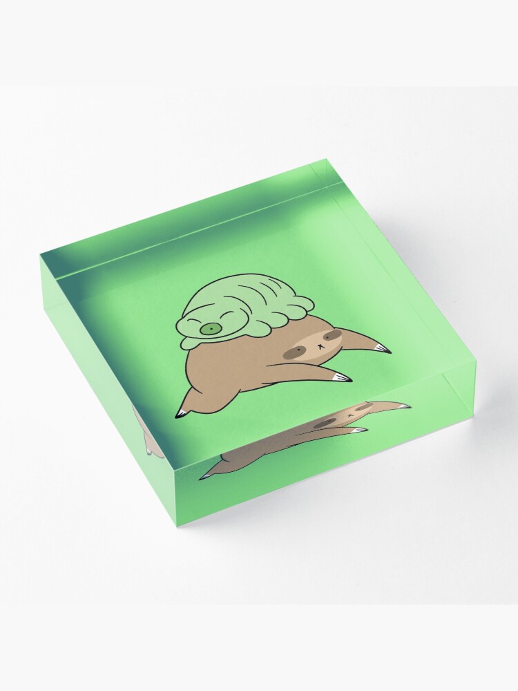 Alternate view of Sloth and Little Waterbear Acrylic Block