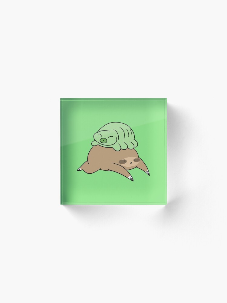 Alternate view of Sloth and Little Waterbear Acrylic Block
