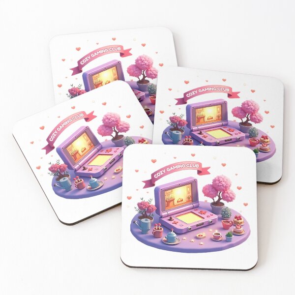 Item preview, Cozy Gaming Club - Kawaii Pastel Handheld Console & Tea designed and sold by AlruanceStudio.