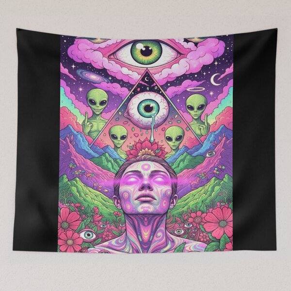 Item preview, Psychedelic Alien Awakening Third Eye Surreal Art designed and sold by psychedelic0.