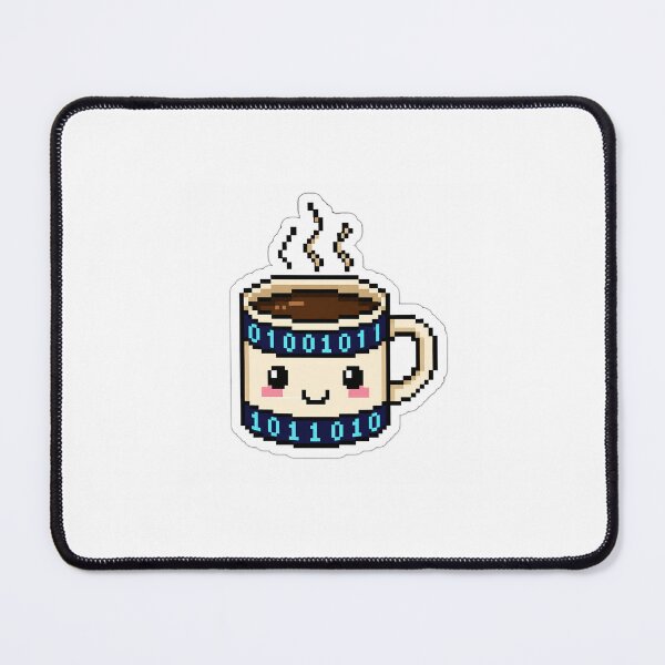 Item preview, Powered by Coffee and Code Pixel Art Sticker designed and sold by MinimalArtLK.