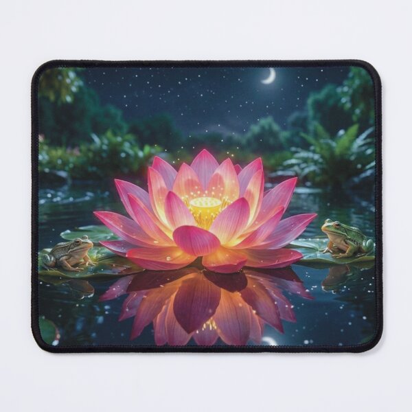 Item preview, Glowing Lotus Under Starry Sky designed and sold by Karen Persephone .