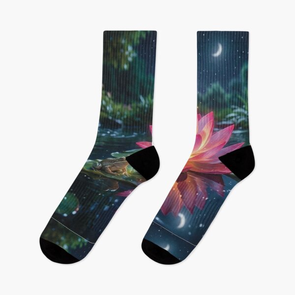 Item preview, Glowing Lotus Under Starry Sky  designed and sold by Karen Persephone .