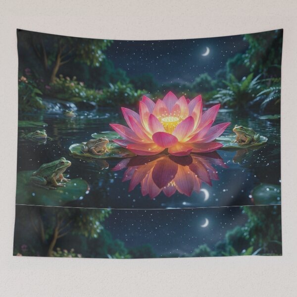Item preview, Glowing Lotus Under Starry Sky  designed and sold by Karen Persephone .