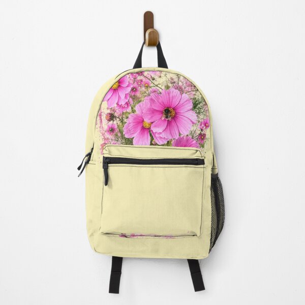 Item preview, Pink Cosmos Flowers and Bumblebee Botanical Art Watercolor Splash designed and sold by Evelashop.