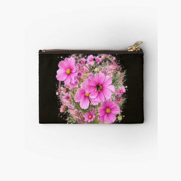 Item preview, Pink Cosmos Flowers and Bumblebee Botanical Art Watercolor Splash designed and sold by Evelashop.