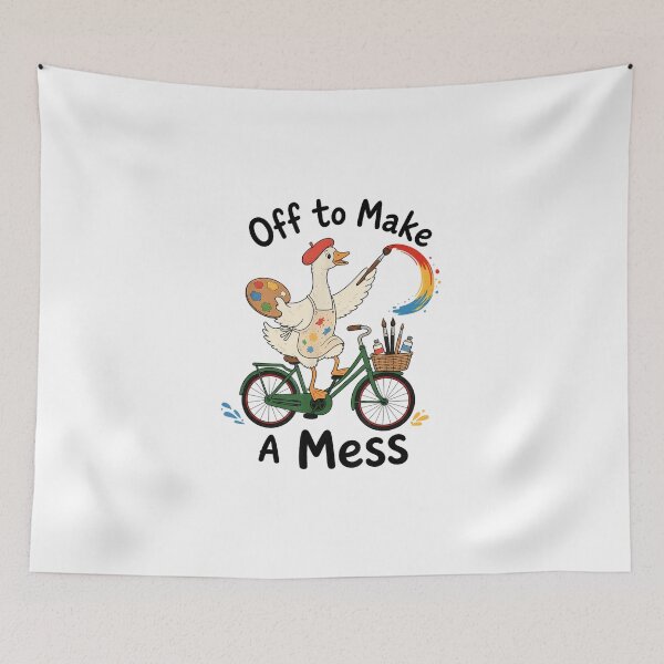 Item preview, Off to Make A Mess Funny Artist Goose Painting Teacher Design designed and sold by abig-eiyana.