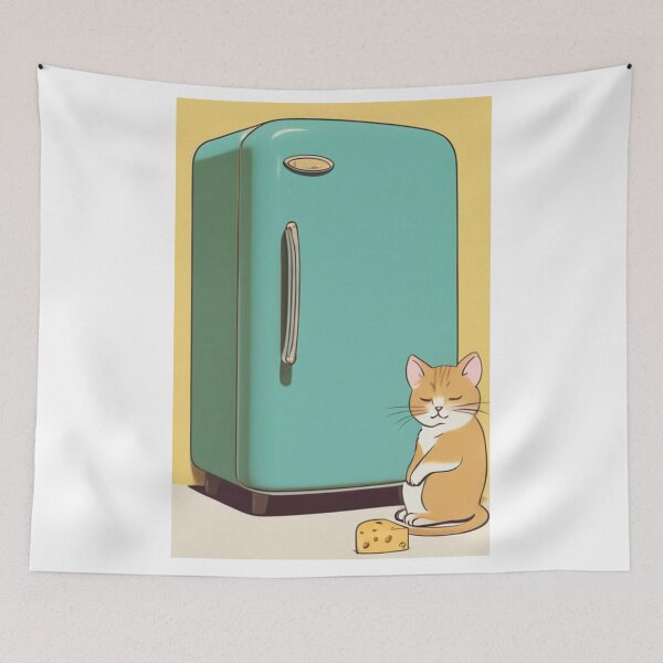 Item preview, Illustration - Appetizing Feline, Vintage Ambiance and Pastel Colors designed and sold by World-Pets.