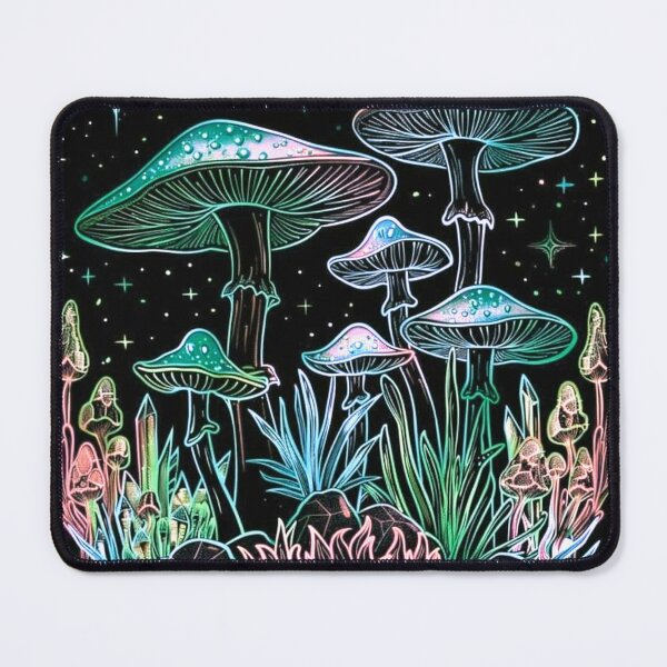 Item preview, Psychedelic Neon Mushrooms and Crystals Night Sky designed and sold by psychedelic0.