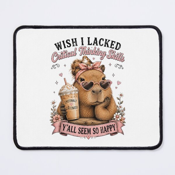 Item preview, Wish I Lacked Critical Thinking Skills Funny Capybara Coffee Lover Design designed and sold by abig-eiyana.