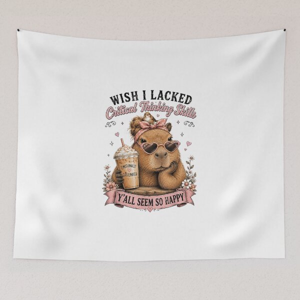 Item preview, Wish I Lacked Critical Thinking Skills Funny Capybara Coffee Lover Design designed and sold by abig-eiyana.