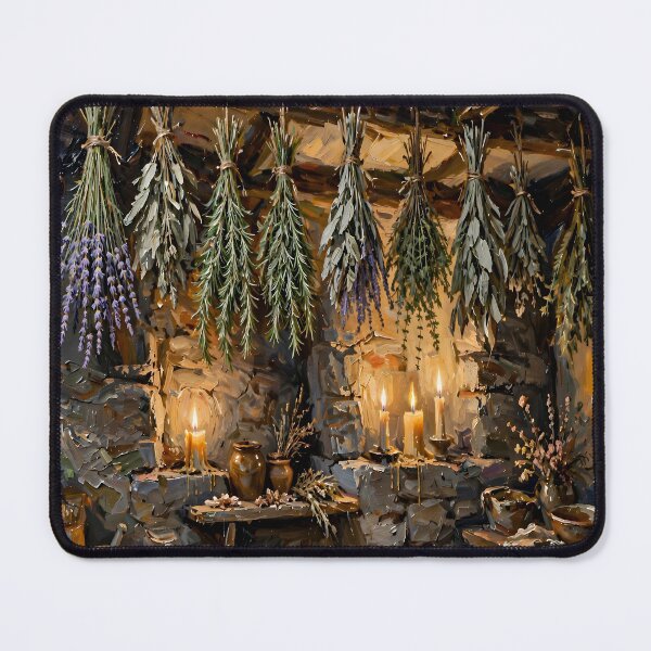 Item preview, Rustic Herbal Apothecary Cottagecore Wall Art with Hanging Lavender Rosemary Sage and Wild Herbs designed and sold by cr6zym1nd.