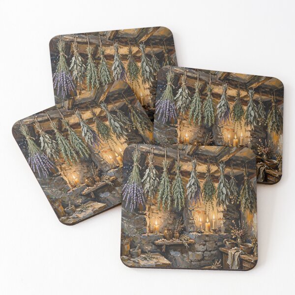 Item preview, Rustic Herbal Apothecary Cottagecore Wall Art with Hanging Lavender Rosemary Sage and Wild Herbs designed and sold by cr6zym1nd.