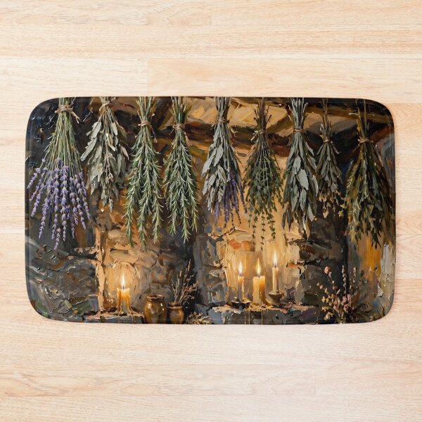 Item preview, Rustic Herbal Apothecary Cottagecore Wall Art with Hanging Lavender Rosemary Sage and Wild Herbs designed and sold by cr6zym1nd.
