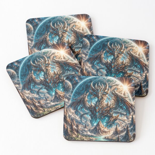 Item preview, Celestial World Dragon – Cosmic Planet Dragon Fantasy Landscape designed and sold by DrakariArt.