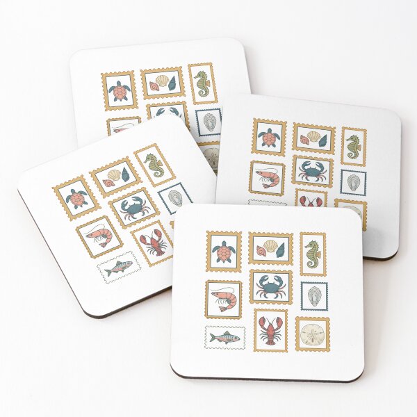 Item preview, Coastal Marine Life Pattern designed and sold by Colorful-Garden.