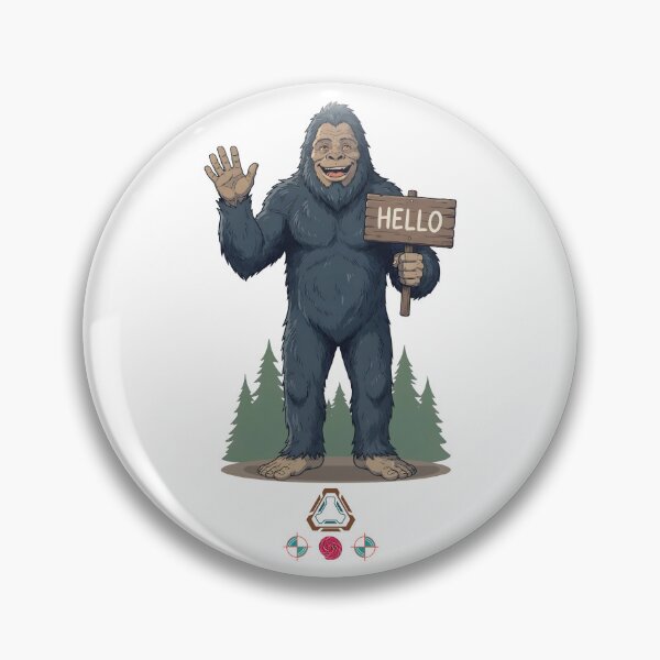 Item preview, Friendly Bigfoot Waving Hello Forest Monster Cute Cryptid designed and sold by Whimsy Trail Co.