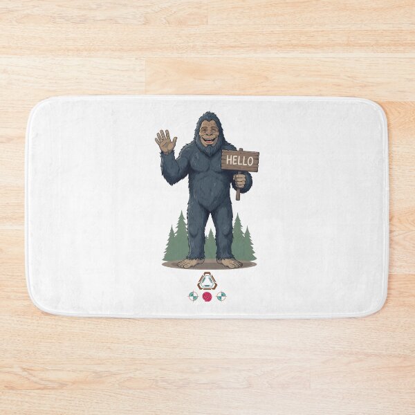 Item preview, Friendly Bigfoot Waving Hello Forest Monster Cute Cryptid designed and sold by Whimsy Trail Co.