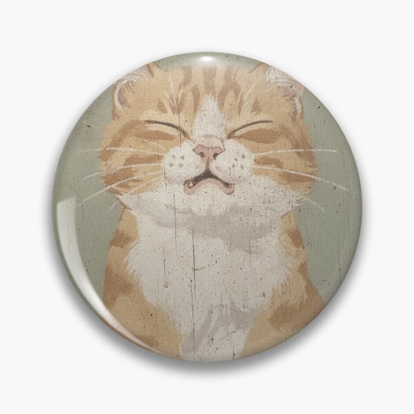 Item preview, Ginger and White Cat Mid-Sneeze Folk Art designed and sold by PictorialWhimsy.