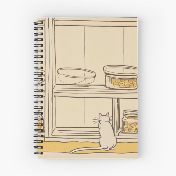 Item preview, Illustration - Captivated White Feline, Delicate Line-Drawn Cabinet Interior designed and sold by World-Pets.