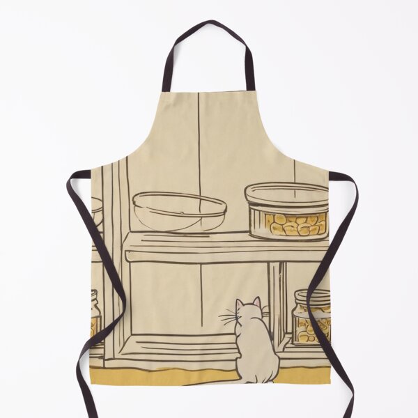 Item preview, Illustration - Captivated White Feline, Delicate Line-Drawn Cabinet Interior designed and sold by World-Pets.