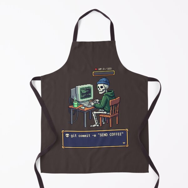 Item preview, Git Commit Send Coffee Pixel Art Skeleton Programmer Humor designed and sold by SplashTastic.