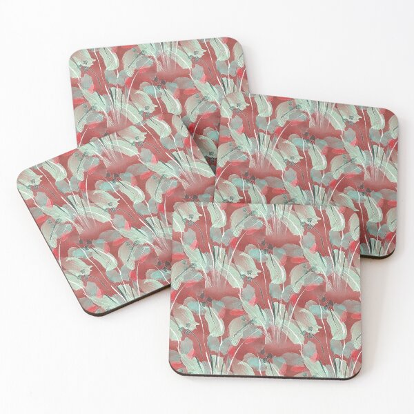 Item preview, Spring Painterly Garden Flowers on Red designed and sold by Artistestella.