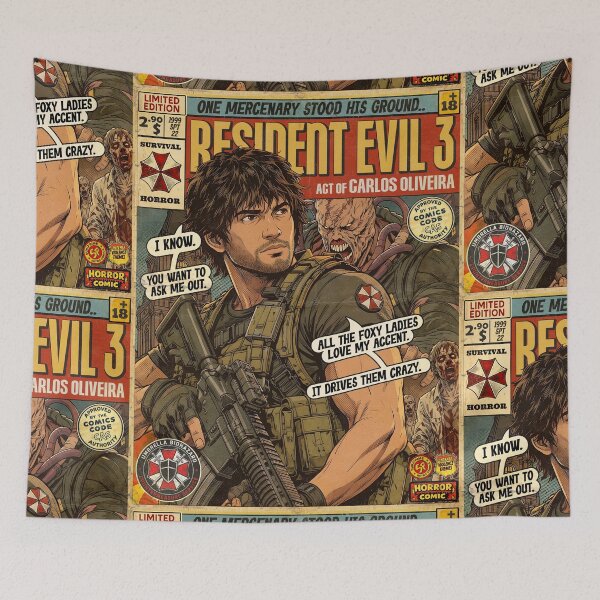Item preview, Resident Evil 3 Vintage Retro Comic Cover Art designed and sold by Back2Collage.