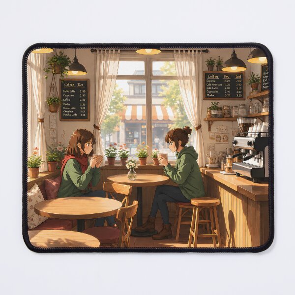 Item preview, Cute Girls in Stylish and Cozy Coffee Shop designed and sold by Pim-Crystal.