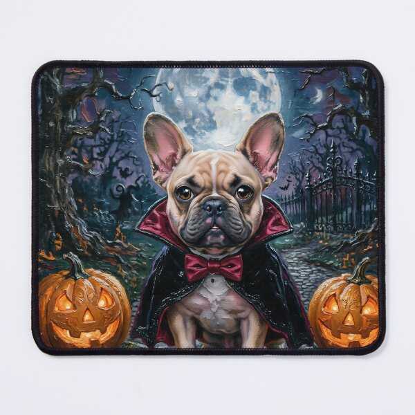 Item preview, Cute French Bulldog Vampire Halloween Gothic Moonlight Pumpkin Haunted Forest Art designed and sold by cr6zym1nd.