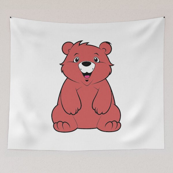 Item preview, Cute Red Cartoon Bear Sitting designed and sold by hurmenkuloni67.