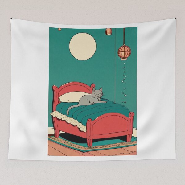 Item preview, Illustration - Domestic Feline Character, Cozy 1950s Interior designed and sold by World-Pets.