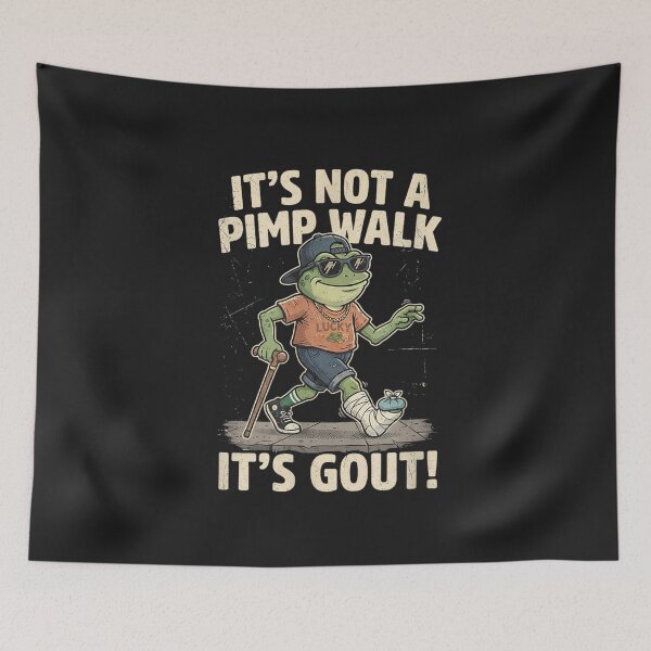 Item preview, It's Not A Pimp Walk It's Gout Funny Frog Gout Awareness Design designed and sold by abig-eiyana.