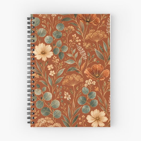 Item preview, Terracotta Wildflowers and Eucalyptus - Luxury Bohemian Pattern designed and sold by Myra365Art.