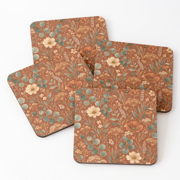 Item preview, Terracotta Wildflowers and Eucalyptus - Luxury Bohemian Pattern designed and sold by Myra365Art.