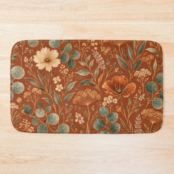 Item preview, Terracotta Wildflowers and Eucalyptus - Luxury Bohemian Pattern designed and sold by Myra365Art.