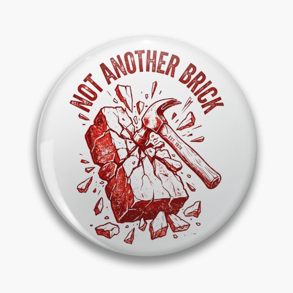 Item preview, Not Another Brick Vintage Woodcut Hammer Rock Break designed and sold by SplashTastic.