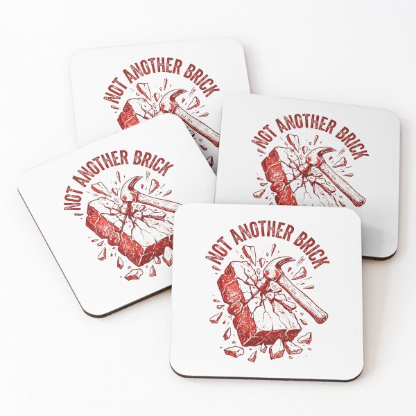 Item preview, Not Another Brick Vintage Woodcut Hammer Rock Break designed and sold by SplashTastic.