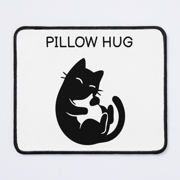 Item preview, Pillow Hug Funny Black Cat Sticker designed and sold by FUEGO & NOX.