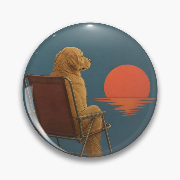 Item preview, Sunset Camp Vibes – Vintage Golden Retriever Adventure Design designed and sold by ManggaeJM.