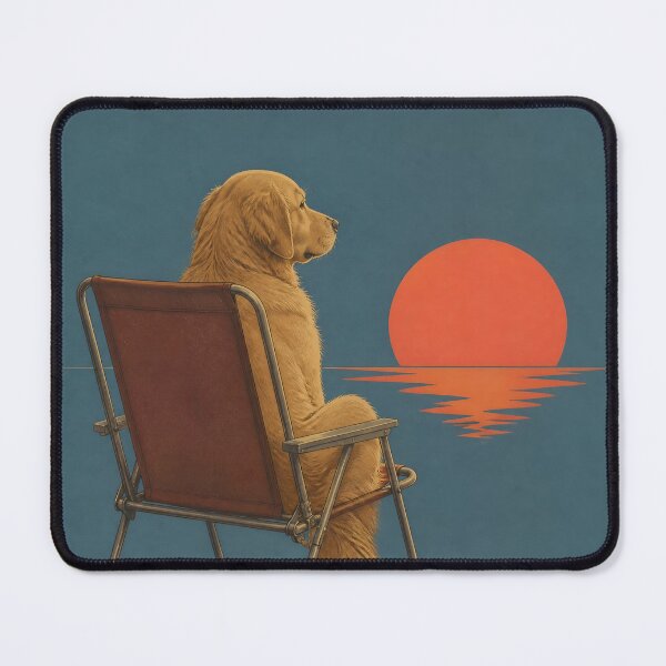 Item preview, Sunset Camp Vibes – Vintage Golden Retriever Adventure Design designed and sold by ManggaeJM.