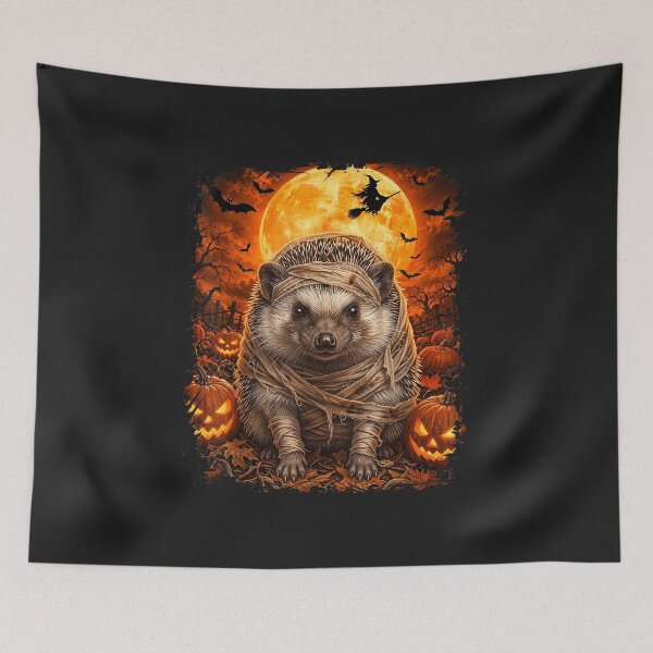 Item preview, Halloween Hedgehog Mummy Spooky Pumpkin Patch Cute Autumn Design designed and sold by abig-eiyana.
