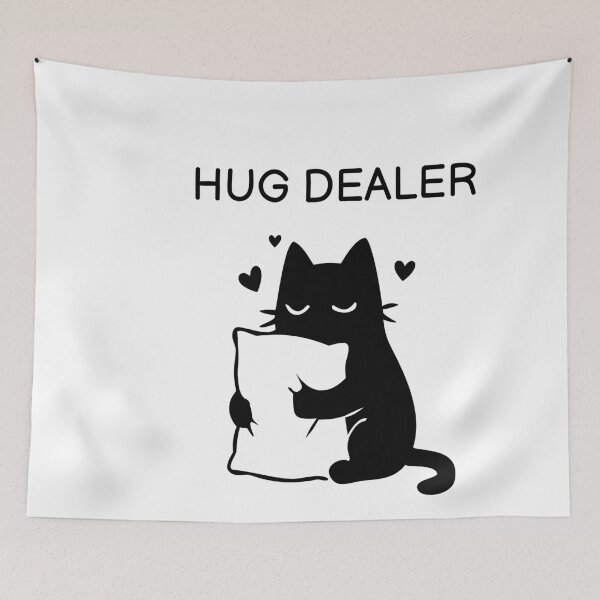 Item preview, Hug Dealer Funny Black Cat Sticker designed and sold by FUEGO & NOX.