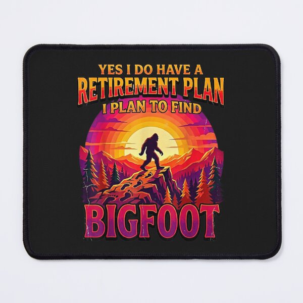Item preview, Funny Bigfoot Retirement Plan Vintage Sunset Sasquatch Hiking Design designed and sold by abig-eiyana.